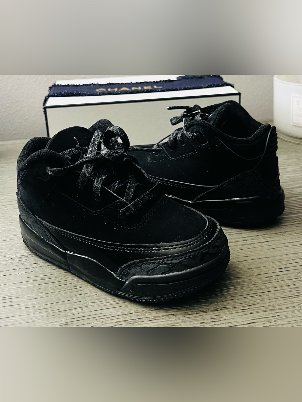 ✨Jordan 3 Retro ‘Black Cat’, TD Size 8C✨